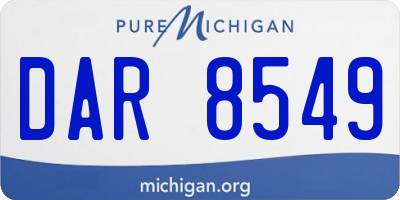 MI license plate DAR8549