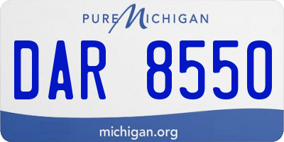 MI license plate DAR8550