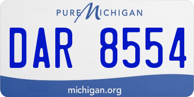 MI license plate DAR8554