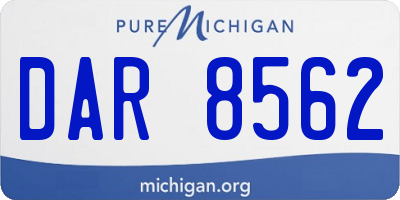 MI license plate DAR8562