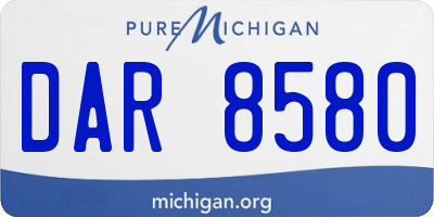 MI license plate DAR8580