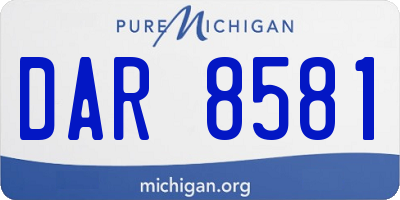 MI license plate DAR8581
