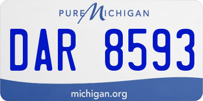 MI license plate DAR8593