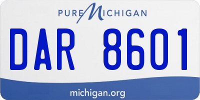 MI license plate DAR8601