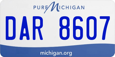 MI license plate DAR8607