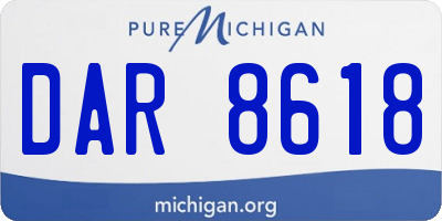 MI license plate DAR8618