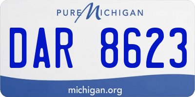 MI license plate DAR8623