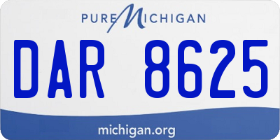 MI license plate DAR8625