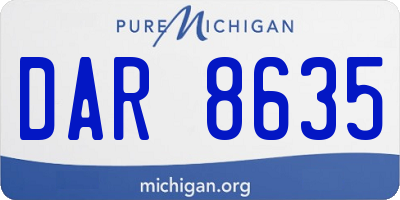 MI license plate DAR8635