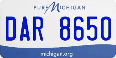 MI license plate DAR8650