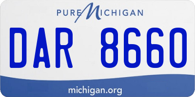 MI license plate DAR8660