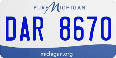 MI license plate DAR8670