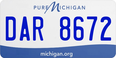 MI license plate DAR8672