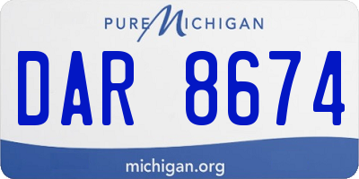 MI license plate DAR8674