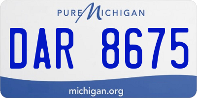 MI license plate DAR8675