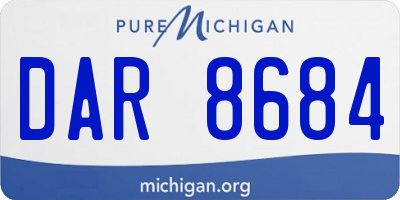 MI license plate DAR8684