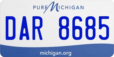 MI license plate DAR8685