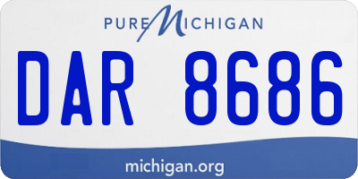 MI license plate DAR8686