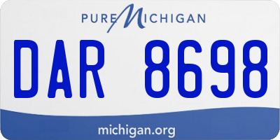 MI license plate DAR8698