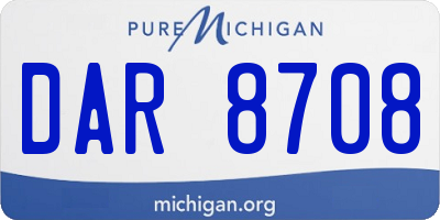 MI license plate DAR8708