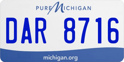 MI license plate DAR8716