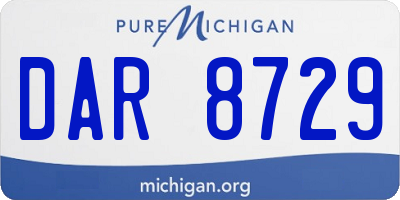 MI license plate DAR8729