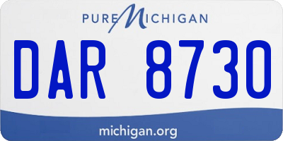 MI license plate DAR8730