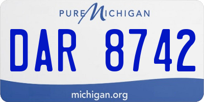 MI license plate DAR8742