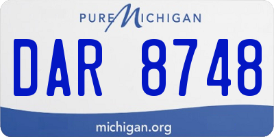 MI license plate DAR8748