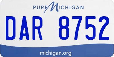 MI license plate DAR8752