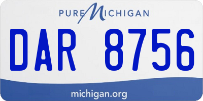 MI license plate DAR8756
