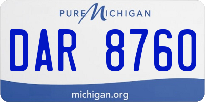 MI license plate DAR8760