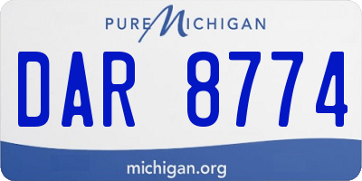 MI license plate DAR8774