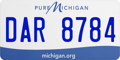 MI license plate DAR8784