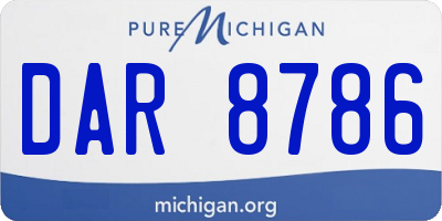 MI license plate DAR8786