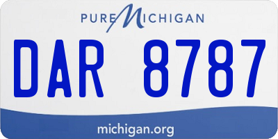 MI license plate DAR8787
