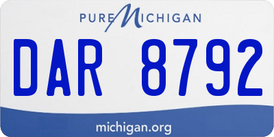 MI license plate DAR8792