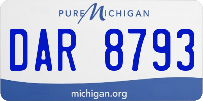 MI license plate DAR8793