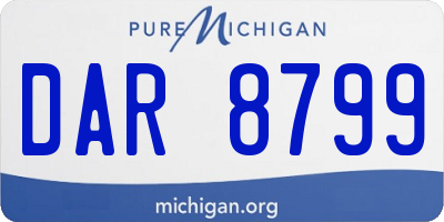 MI license plate DAR8799
