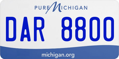 MI license plate DAR8800