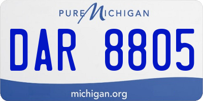 MI license plate DAR8805