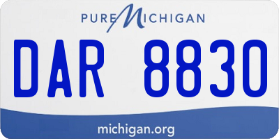 MI license plate DAR8830