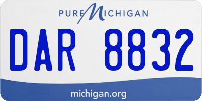 MI license plate DAR8832