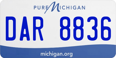 MI license plate DAR8836
