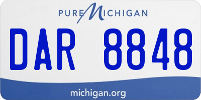 MI license plate DAR8848