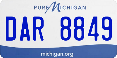 MI license plate DAR8849