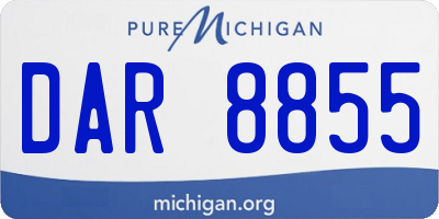 MI license plate DAR8855