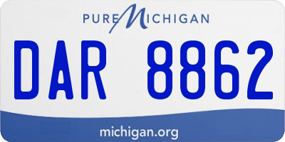 MI license plate DAR8862