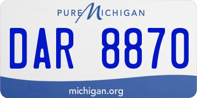 MI license plate DAR8870