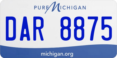 MI license plate DAR8875